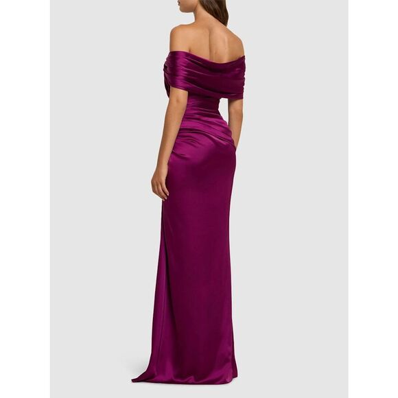 ZUHAIR MURAD Off-the-shoulder draped satin long dress Size 34 (2) $4050 - Picture 2 of 15